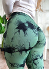 Crossover Marble Lifting Leggings (Minty Green)