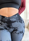 Crossover Marble Lifting Leggings (Charcoal)